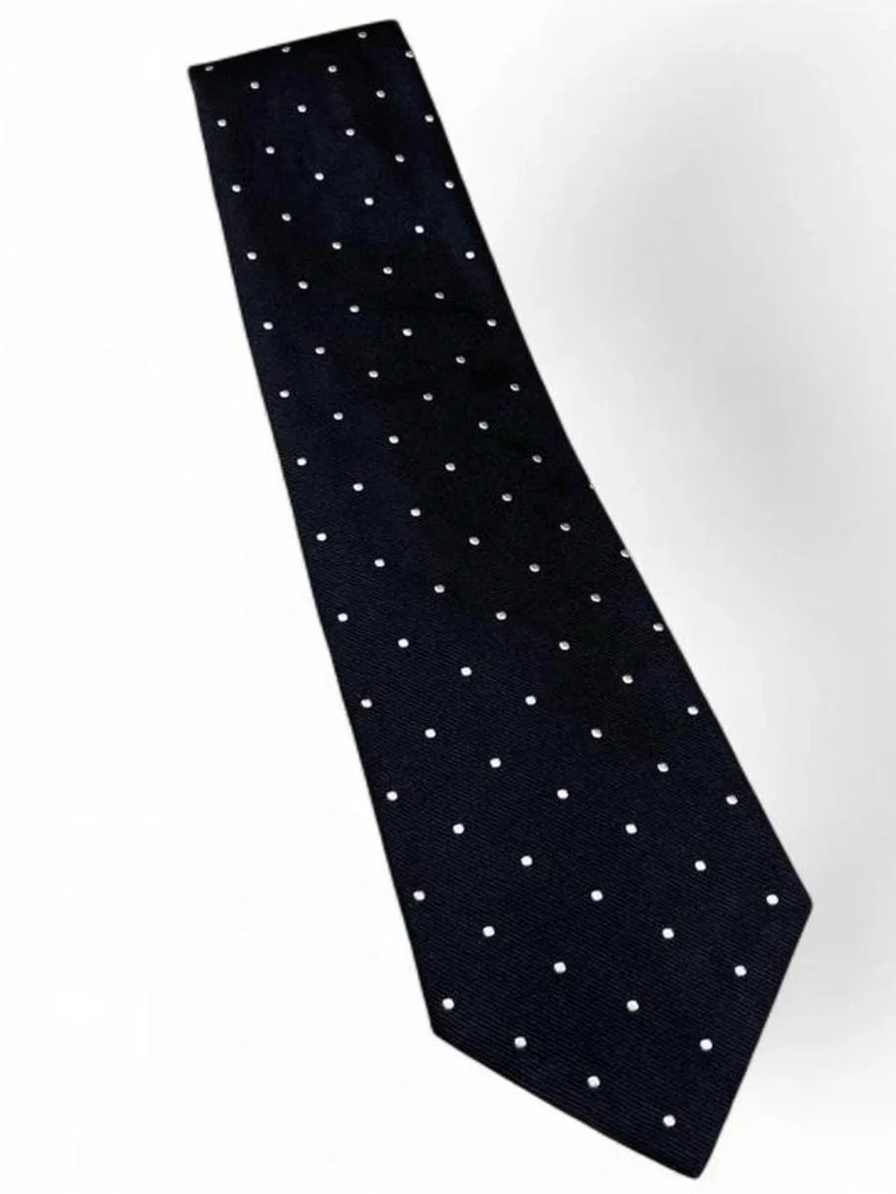 Brooks Brothers 1818 Pure Silk Black & White Polka Dot Tie L58